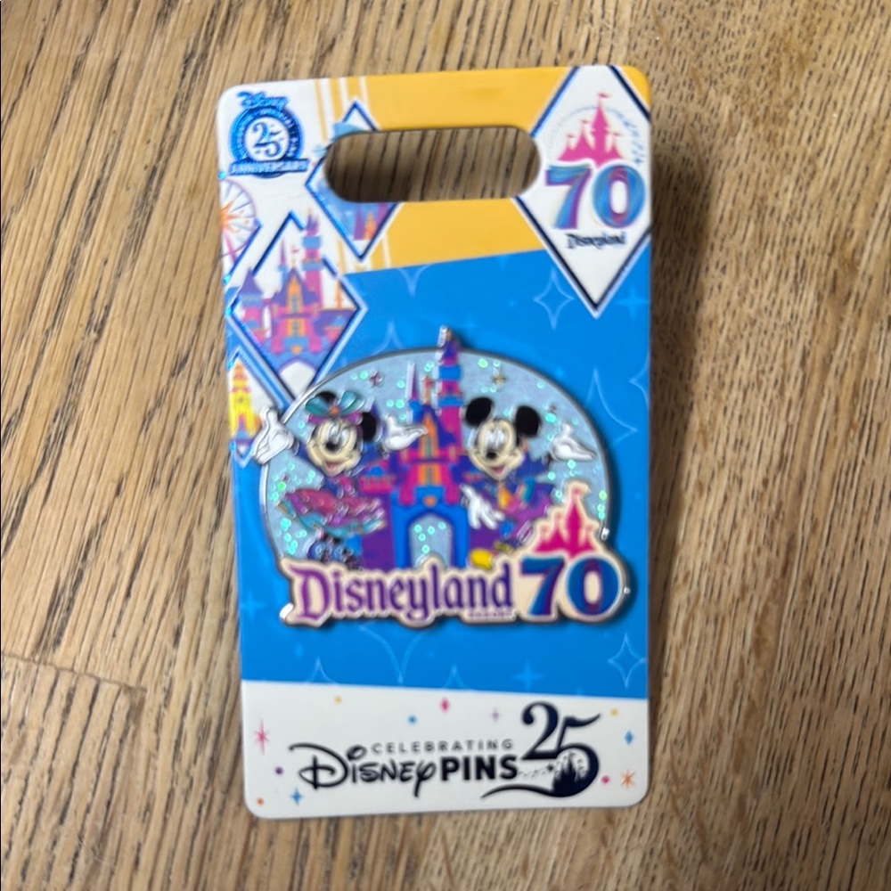 Disneyland 70th Anniversary Pin - Blue and Pink